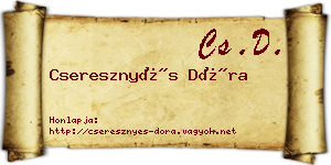 Cseresznyés Dóra névjegykártya